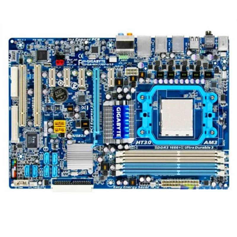 Оригинальная Материнская плата Gigabyte для настольного ПК с процессором AM3 DDR3 SATA2 usb 2