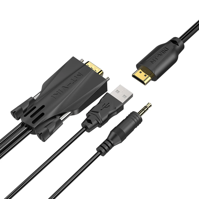 Адаптер для кабеля MT Viki VGA + Audio HDMI USB источник питания 1080P VGA2HDMI конвертер 1 2 м 8 3 5