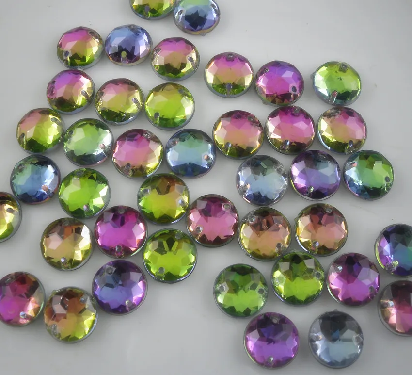Шпилька с нижним отверстием Ограненный Круглый Красочный Акриловый Кристалл