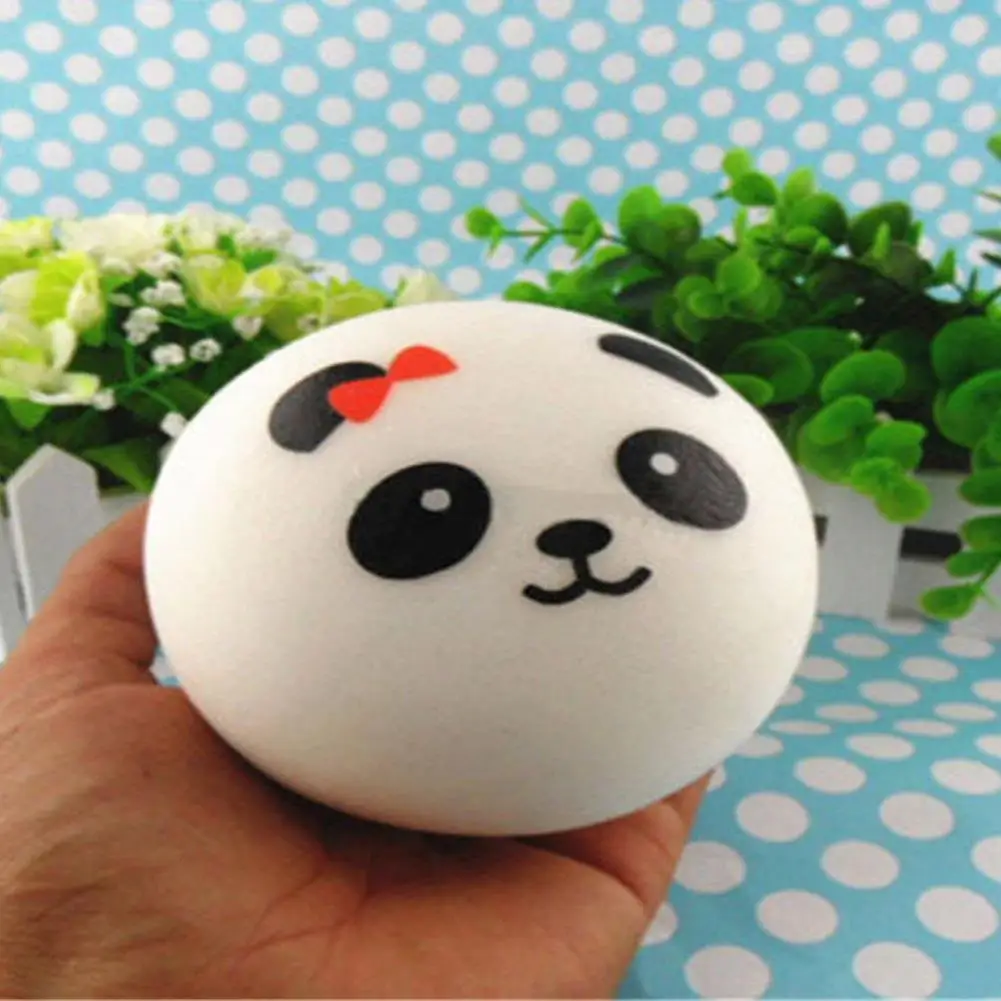 10 см Милая пухленькая черно белая панда с ремешком для телефона мягкая голова