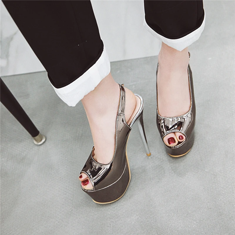 Босоножки женские на очень высоком каблуке туфли лодочки с открытым носком