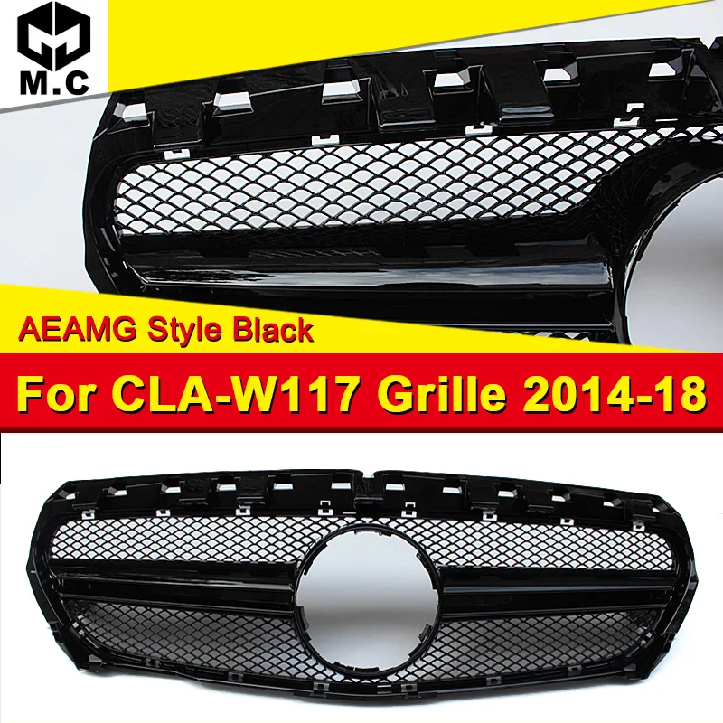 Подходит для CLA класса W117 решетка AEAMG стиль ABS Материал черные грили CLA180 CLA200 CLA250