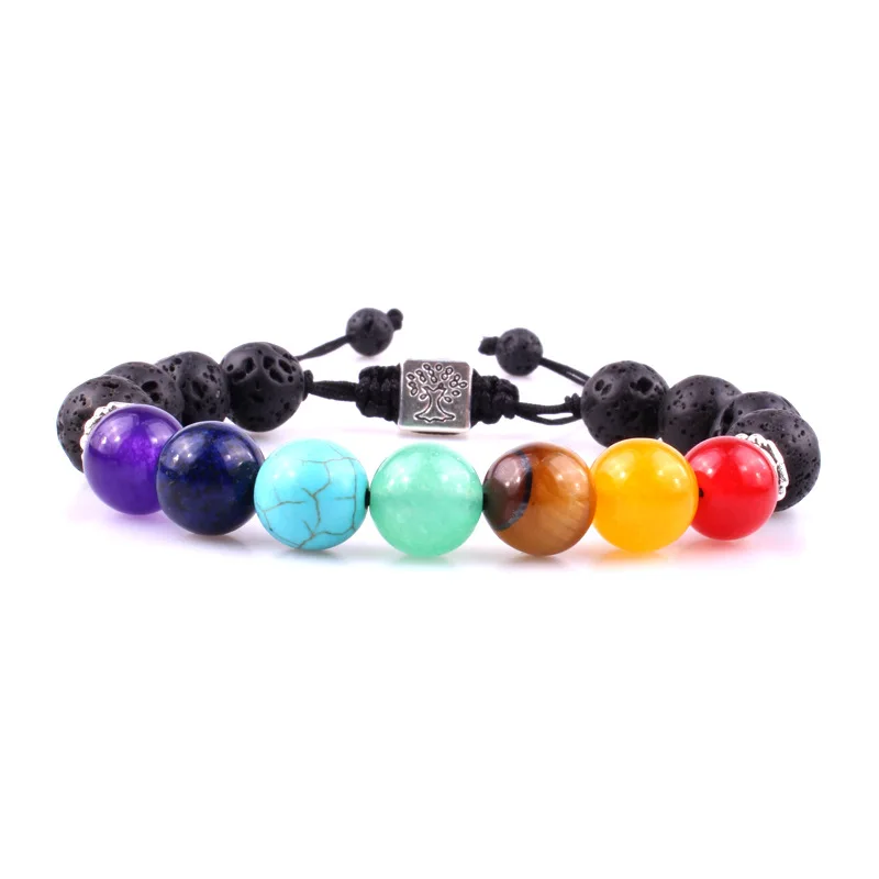 7 Чакра Подвеска &quotДрево жизни&quot браслеты многоцветный бисер камни плетение