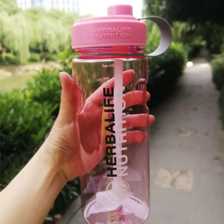 1000ml Pink Цена по прейскуранту завода-изготовителя, новая поставка, 1L 2L herbalife зеленые розовые спортивные костюмы для взрослых Еда класс пластмассы для пищевых соломы бутылка для воды с крышкой шкала Марка - Цвет: 1000ml Pink