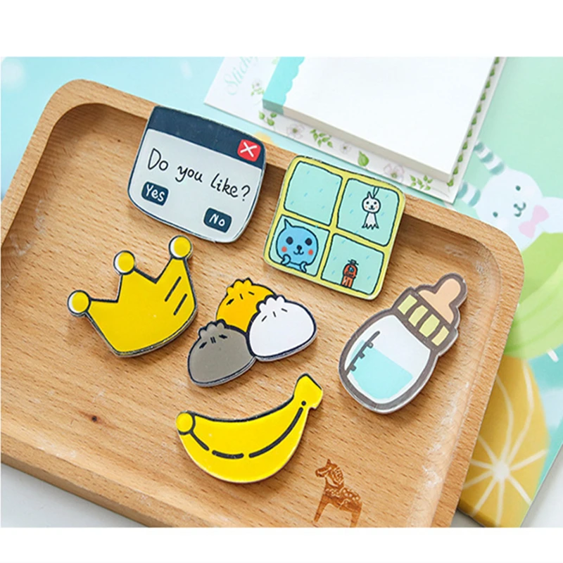 6 шт./компл. наклейки на холодильник акриловая Съемная Черная Магнитная Доска