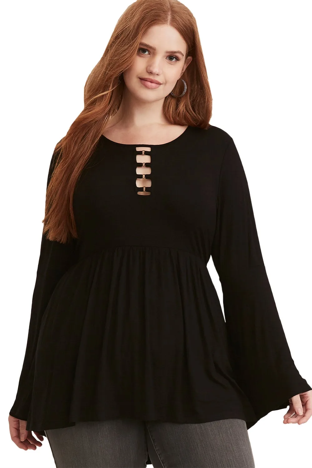 YIRANSHINI Casual Long Sleeve Plus Size Top Ruffle Women Spring 2018 Tshirt Korean Office Ladies Tops Blusas Femininas | Женская одежда