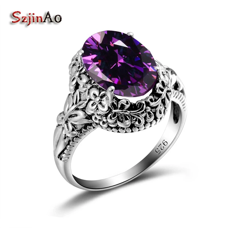 Женское кольцо в виде бабочки Szjinao серебро 925 пробы аметист|ring for|rings for womenrings women