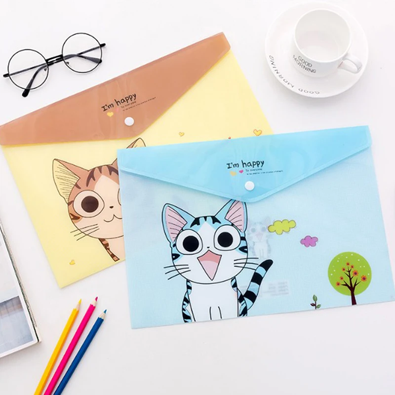 2 шт. Kawaii ПВХ A4 канцелярская сумка милая папка для документов в Корейском стиле