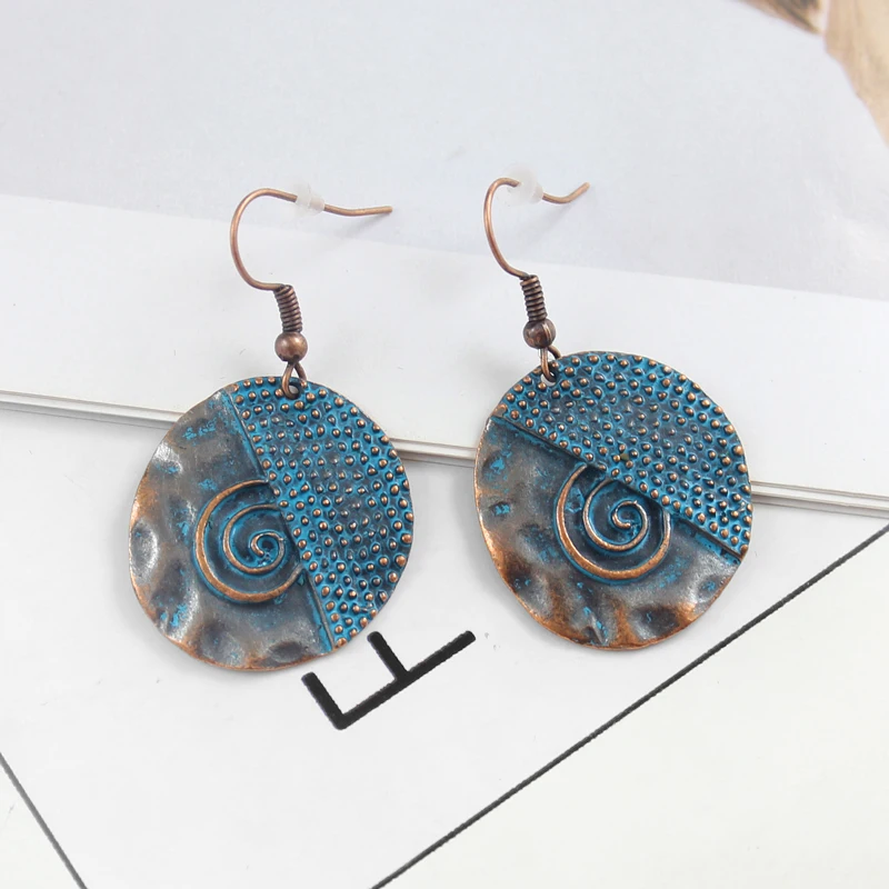 Металлические Спиральные серьги синие черные две маленькие линии полубугорки