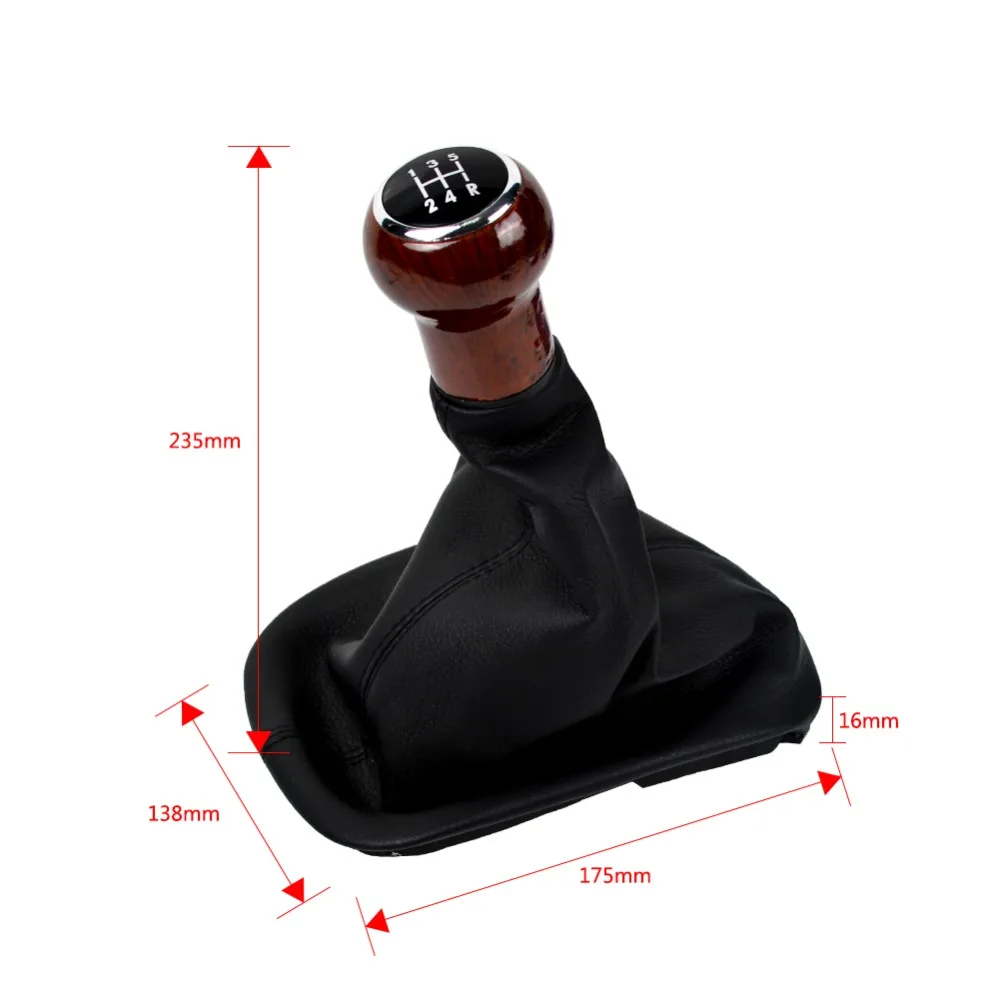 Runmade 5 скоростная Автомобильная деревянная ручка переключения передач Gaitor Boot для