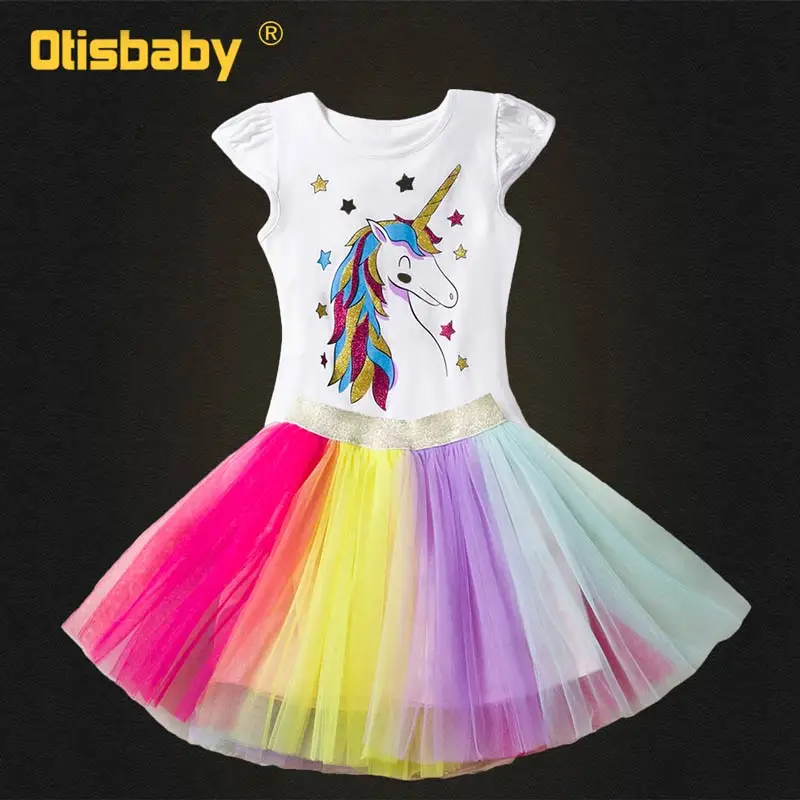Официальная одежда с единорогом радуги комплект для девочек летний свитер