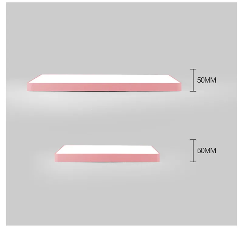 Nordic living room ceiling lamp ultra-thin rectangular 5cm macaron children creative color warm simple aisle bedroom light | Лампы и