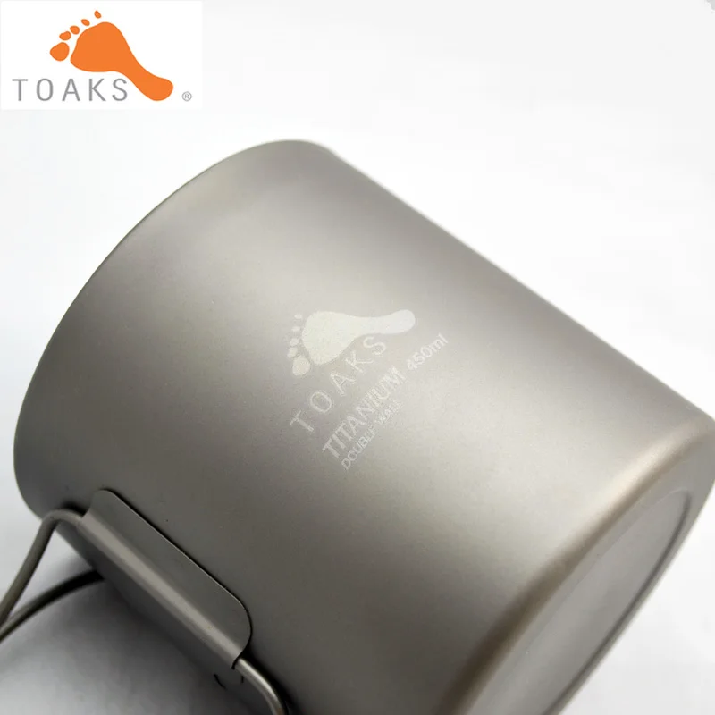 TOAKS CUP 450 DW титановая двойная настенная чашка Ультралегкая уличная кружка без