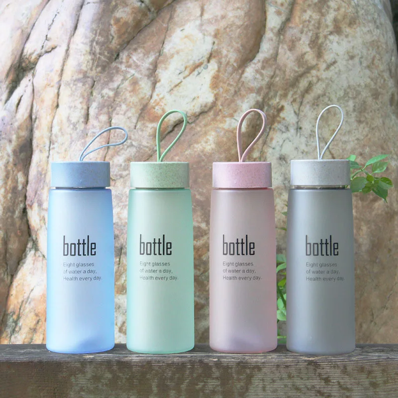 520ML Creative Sports Water Bottle Wheat Straw Cover Healthy PC Plastic Outdoor Travel Student Frosted Drinkware | Дом и сад