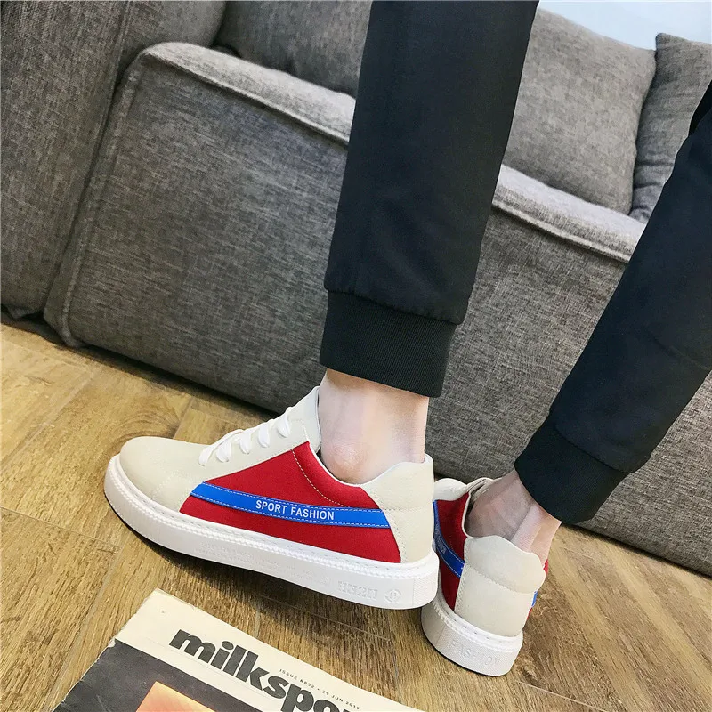 Для мужчин кроссовки 2018 новая парусиновая Обувь На Шнуровке обувь Весна-осень