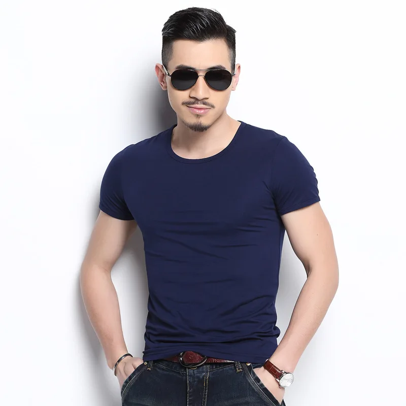O-Neck blue Новинка года, Однотонная футболка мужская черно-белая футболка из хлопка летняя футболка для скейтборда, футболка для скейта топы, европейский размер - Цвет: O-Neck blue