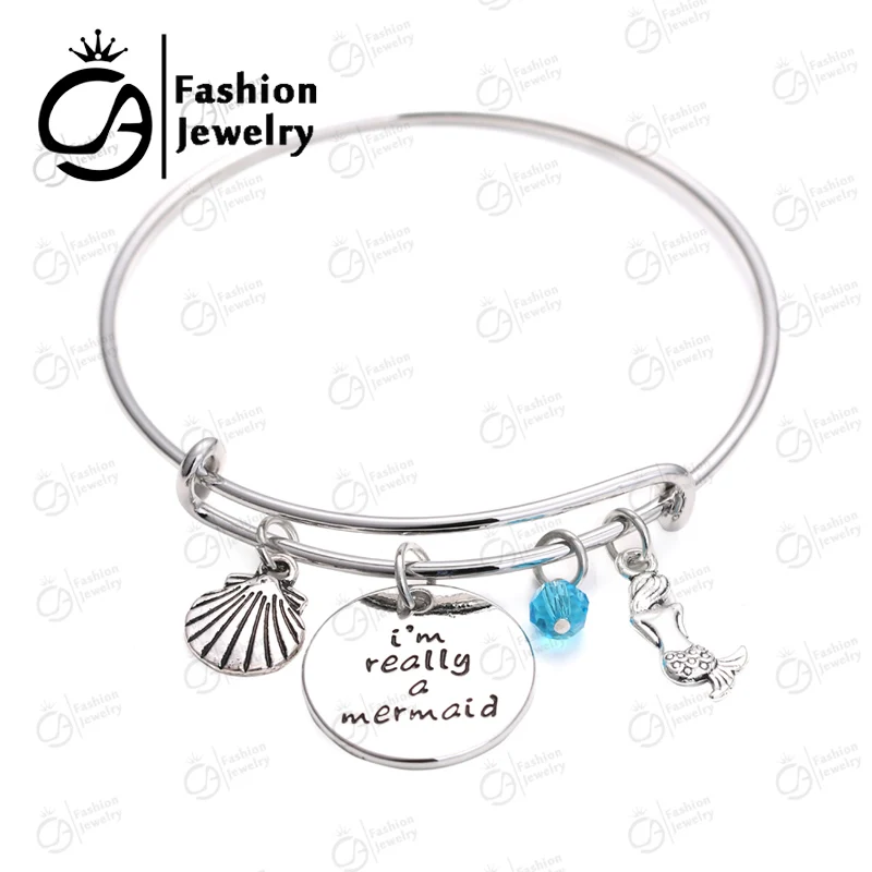 Я действительно Русалочка вдохновил провод браслет для женщин девочек