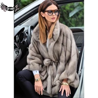 bffur real mink fur coats for women 2021 winter fashion genuine mink fur jackets with bat sleeved whole skin fur coats natural