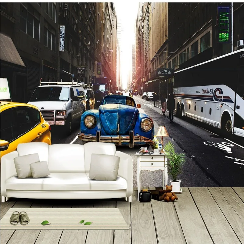 Обои 3d Европейская Архитектура улица дорога настенная живопись Гостиная