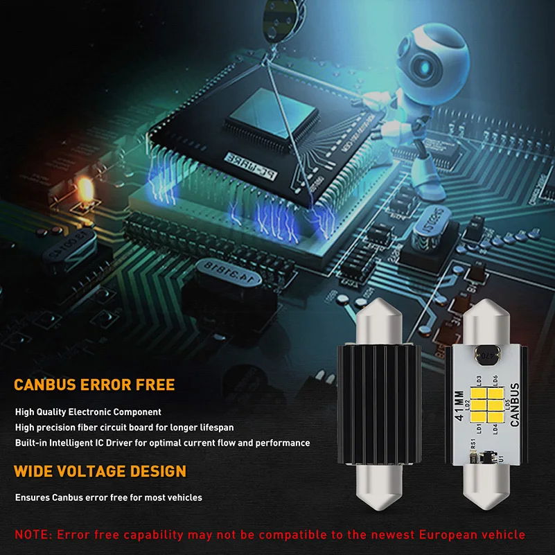 2x Canbus C5W led C10W лампы Автомобильные интерьерные светильники гирлянда 31 мм 36 41 3020SMD COB