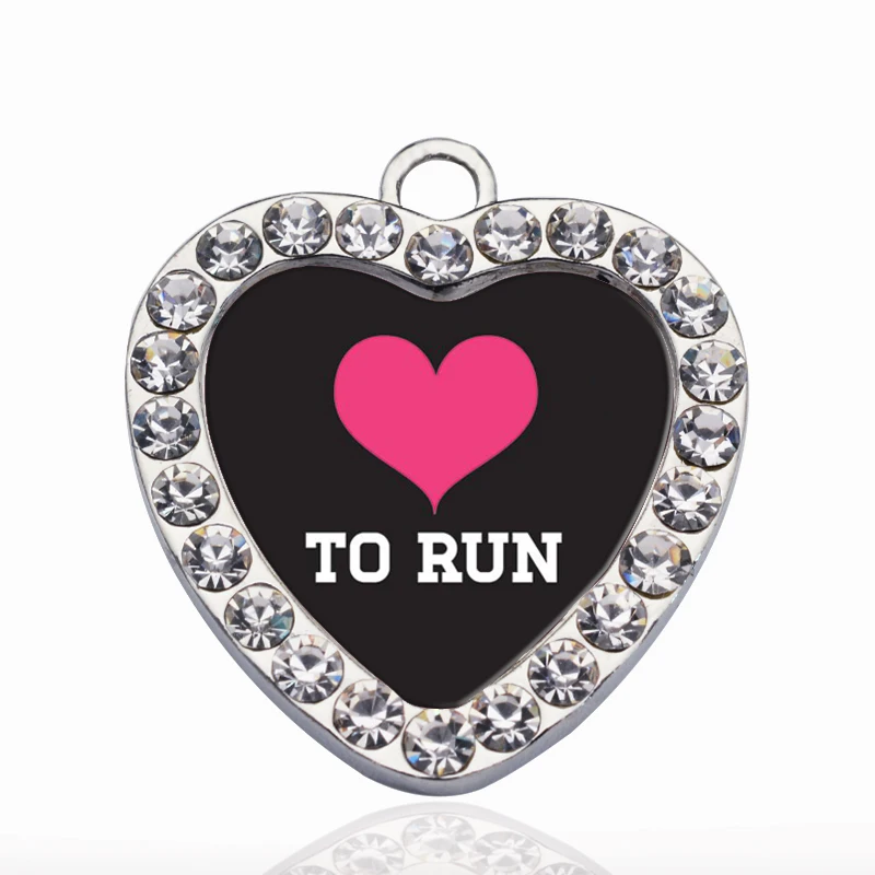 Очаровательные Подвески в виде сердца с надписью Love To Run|Шармы| |