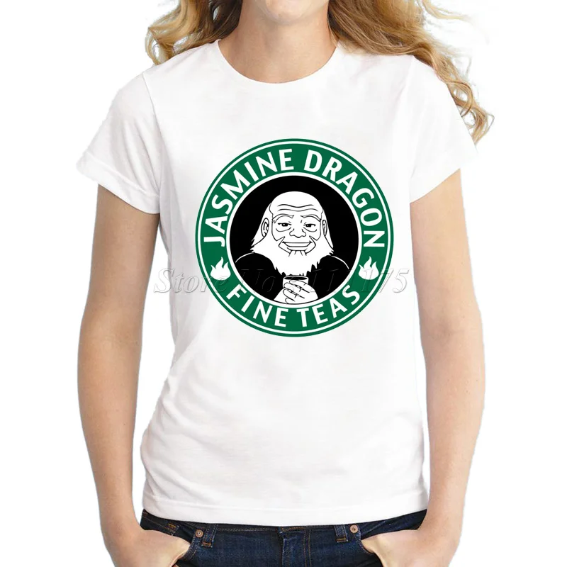 2018 Для женщин жасмин дракон прекрасно чай Дизайн футболка Новинка Топы