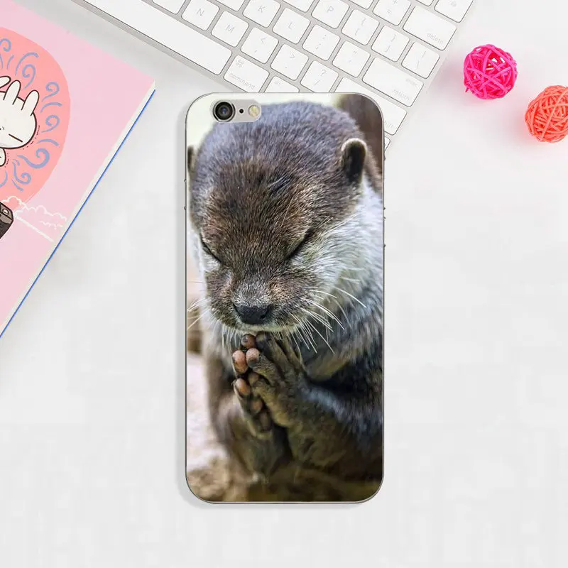 Милые выдры морда язык мягкие силиконовые чехлы для телефона из ТПУ iPhone X 8 плюс 5 5S