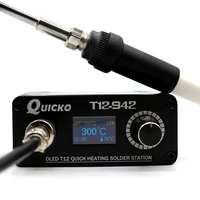 quicko t12 942 mini oled digital soldering station t12 907 handle with t12 ils jl02 bl bc1 ku iron tips without power supply