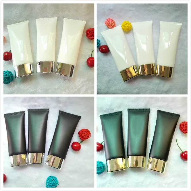 Белый/Матовый Черный Мягкий Тюбик 100 мл формированный тюбик для мытья/масло/Крем