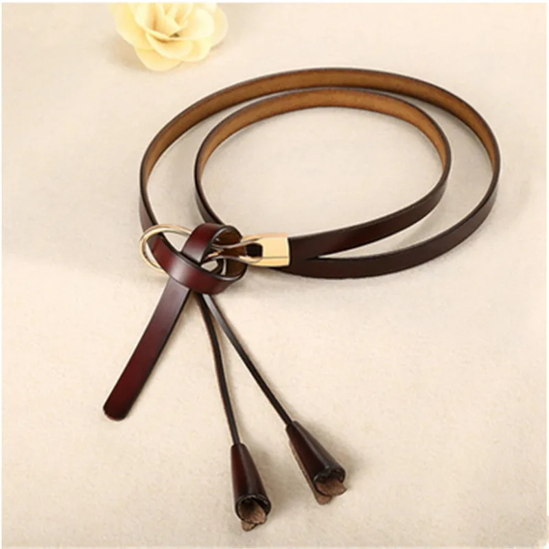 

New Arrival Women's Fashion Girls Knot Belts Brand Genuine Leather Famale Straps for Women Dress Sweat Luxury Belt