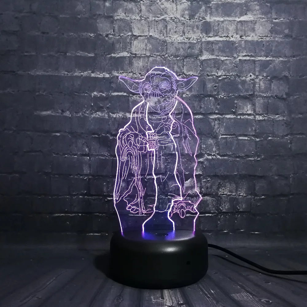 Новый креативный 3D светильник Master Yoda с рисунком из мультфильма Звездные войны