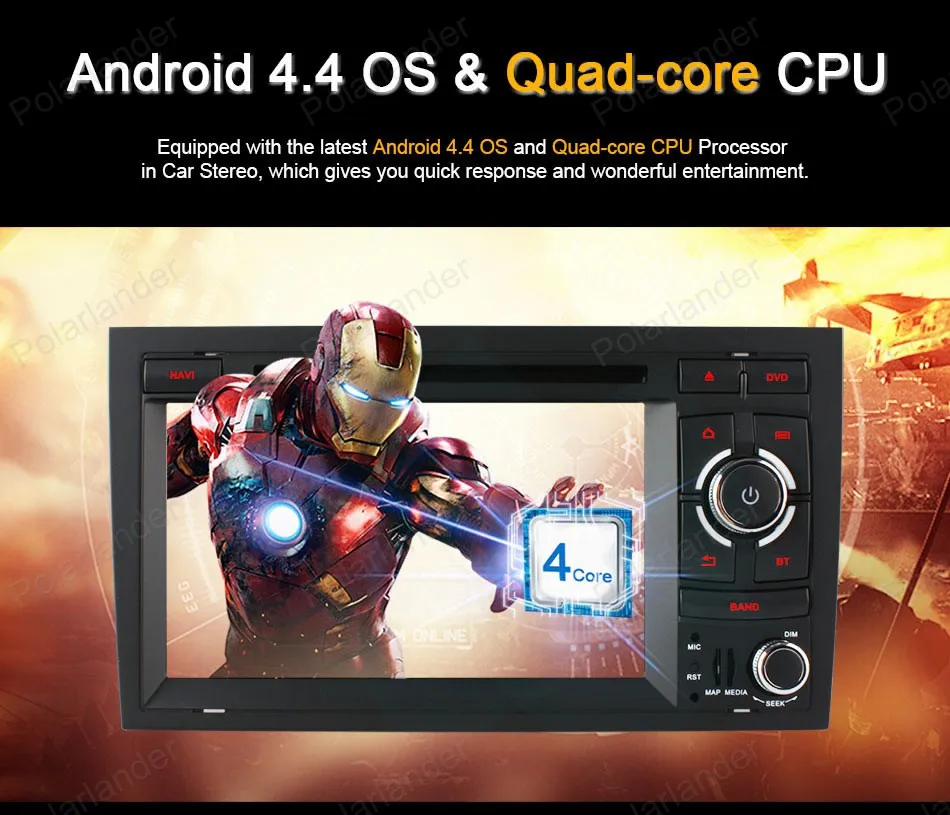 Android4.4 автомобильный DVD FM AM радио Поддержка BT GPS 3G WiFi OBDII DVR DAB + RDS TPMS задняя камера