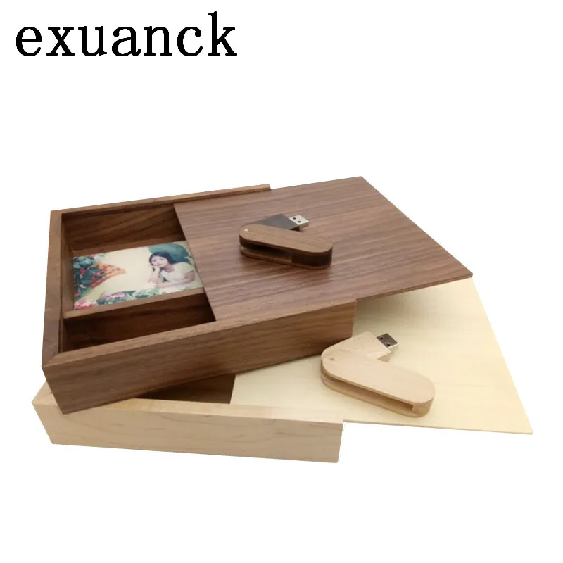Exuanck изготовленным на заказ логосом деревянный фотоальбом коробка для упаковки