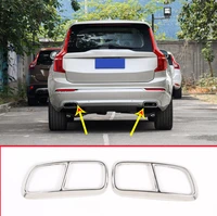 2pcs stainless steel pipe throat exhaust outputs tail frame cover trim for volvo xc90 2015 2019 muffler cover accessories