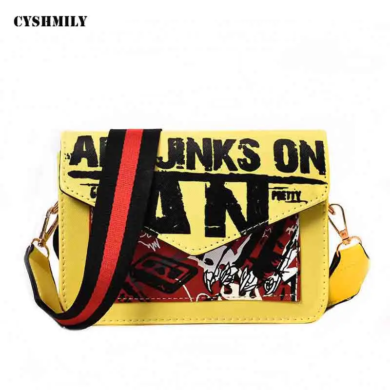 CYSHMILY/женские сумки через плечо с мультяшным принтом модные креативные из