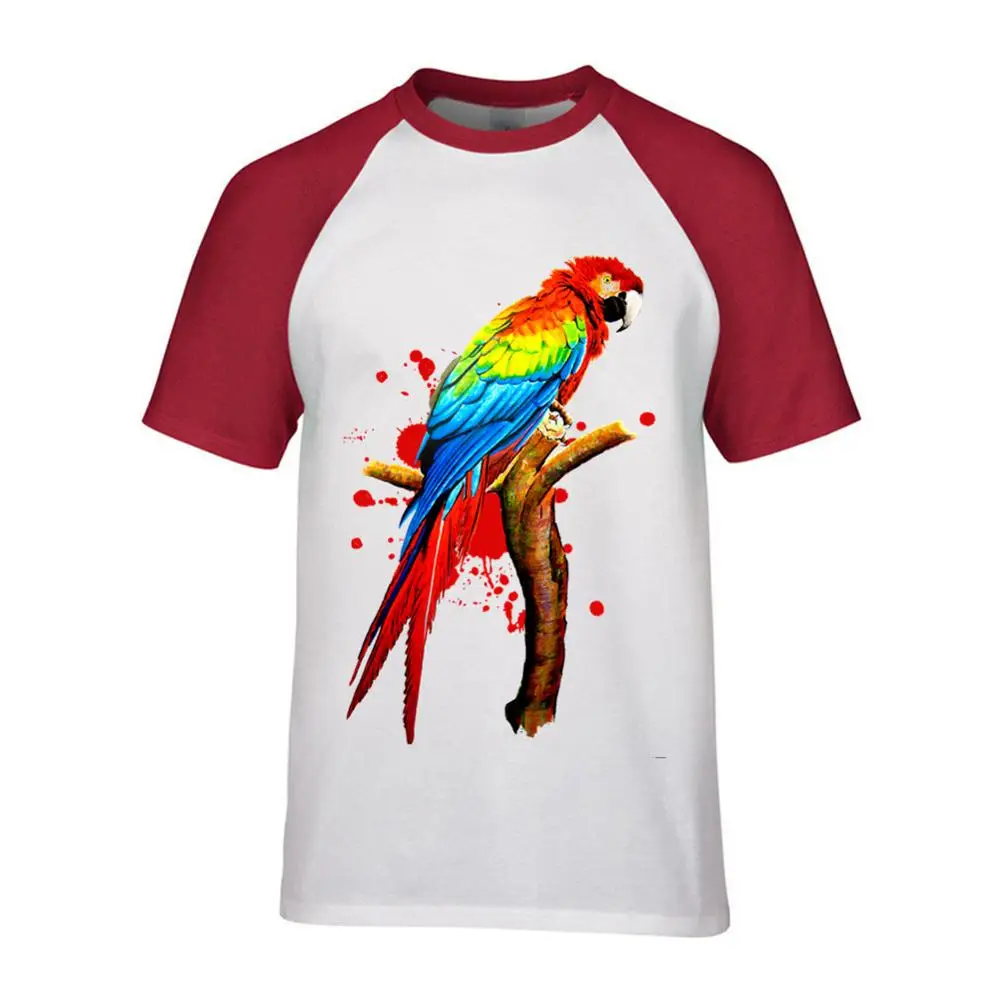 Мужская футболка с коротким рукавом Parrot Pet Macaw Exotic Bird круглым вырезом лето 2019 |
