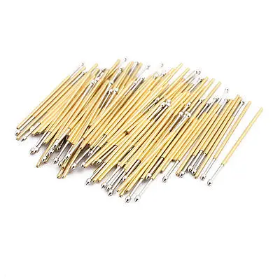 

100pcs PL75-E2 1.0mm Dia 33.3mm Length Metal Spring Pressure Test Probe Needle