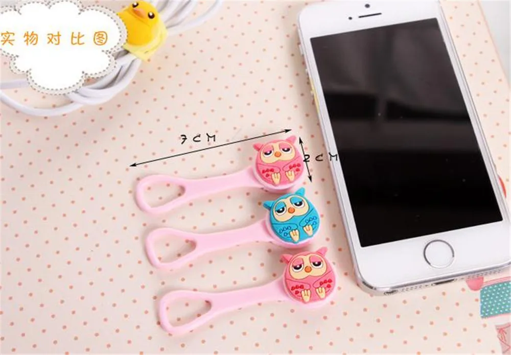 3Pcs Cute Mini Cartoon Earphone Cable Winder Charging Wire Cord Organizer Holder for iPhone Android Multi-styles | Электроника