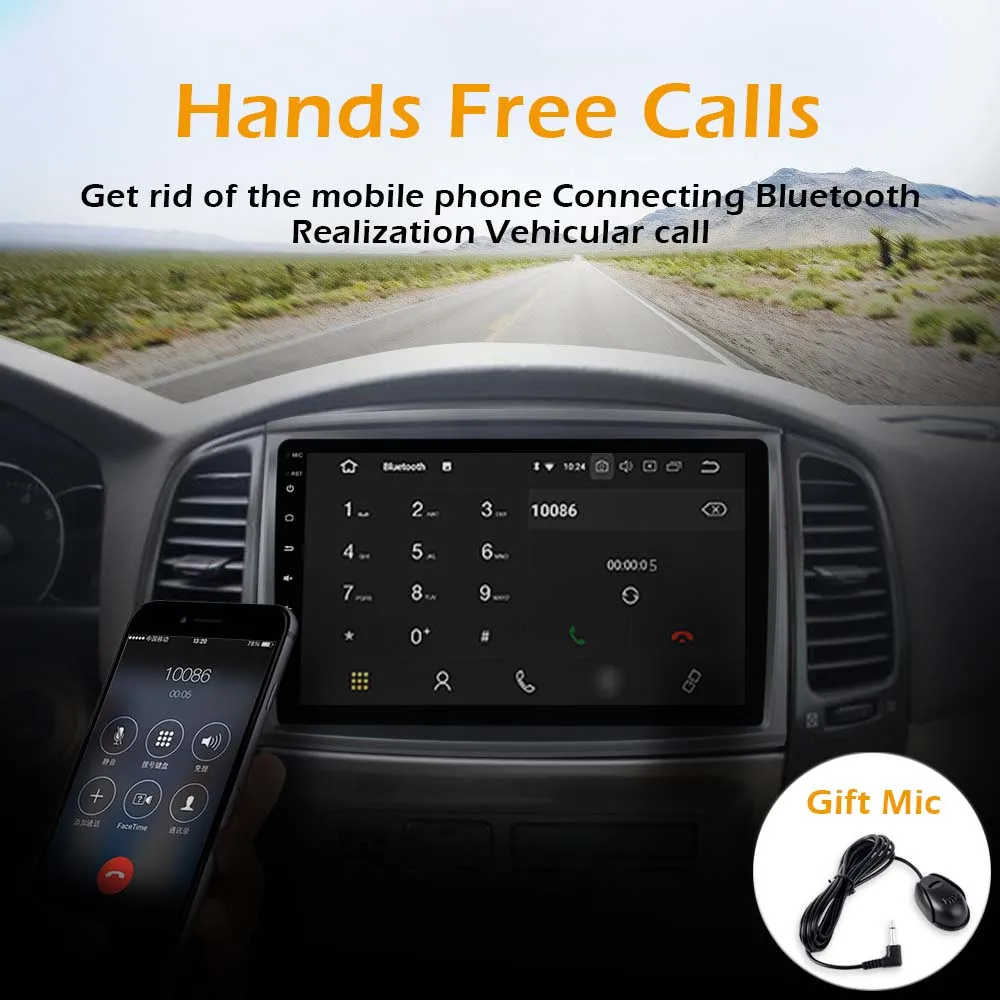 Автомагнитола на Android 9 0 для Toyota Land Cruiser 100 2003 с 10 2 дюймовым IPS экраном Bluetooth GPS