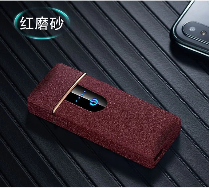 Mattle Red Абсолютно новая сенсорная Индукционная USB электрическая зажигалка для сигарет Двойной Iginite ветрозащитный Табак Encendedor плазменный дым гаджеты - Цвет: Mattle Red