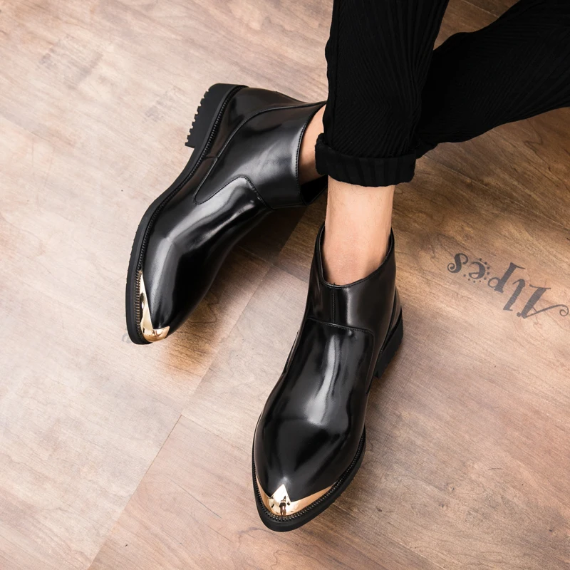 Thestron Chelsea Boots Men Leather Fashion Shoes Casual Black Zipper Dsigner Quality Male Luxury Wine Red | Обувь