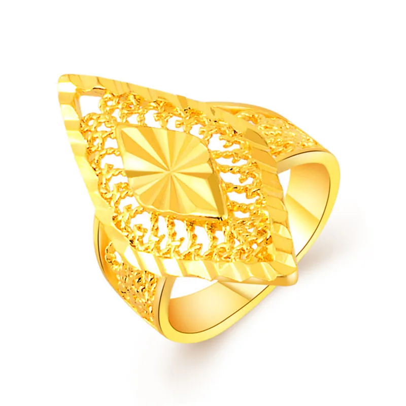 

Wedding Bands Yellow Gold Color Geometric Long Engagement Rings For Women Bague Femme Anillos Bridal Jewelry Accessories Bijoux