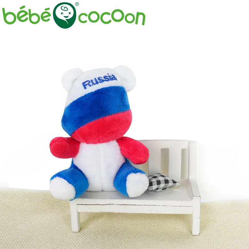 Bebecocoon Новинка 2017 года 10 см мини Национальный флаг России Мишка Брелок чучела