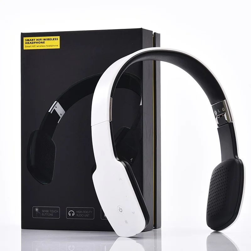white with box 3,5 мм Проводные Беспроводные наушники стерео Bluetooth гарнитура повязка складные наушники с микрофоном Handsfree - Цвет: white with box