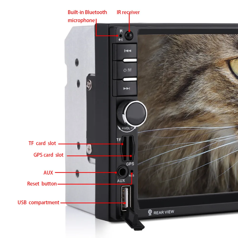 7 дюймовый автомобильный радиоприемник с сенсорным экраном HD Bluetooth MP5