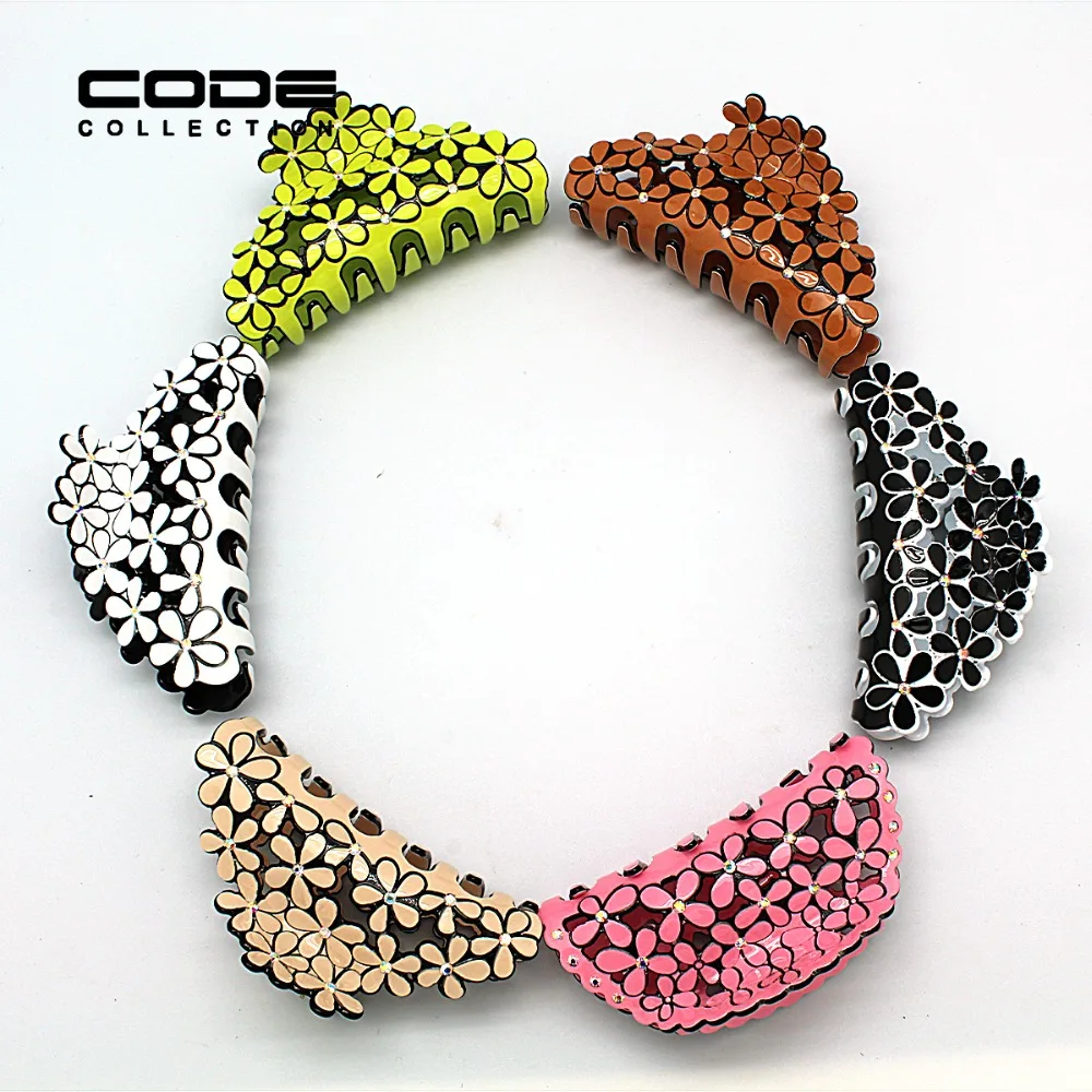 6 цветов высокое качество резной цветок роскошный выдолбленный зажим для волос