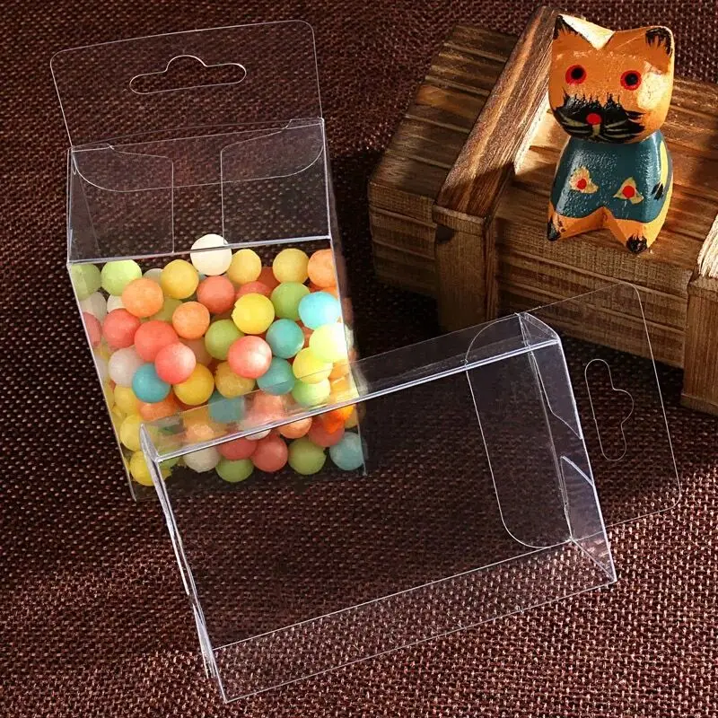 

100Pcs/lot Plastic Clear PVC Box Packaging Wedding Party Favor Small Gift Craft Storage Box Transparent Candy Jewelry Pvc Box