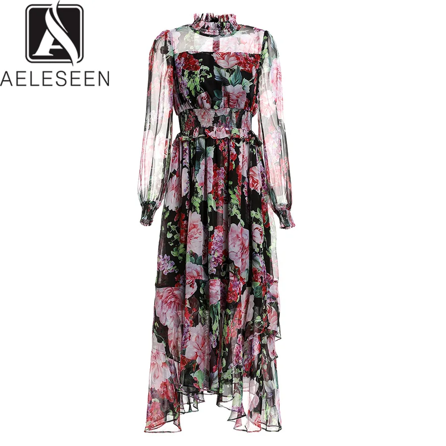 AELESEEN модное дизайнерское подиумное платье 2019 летнее женское эластичное