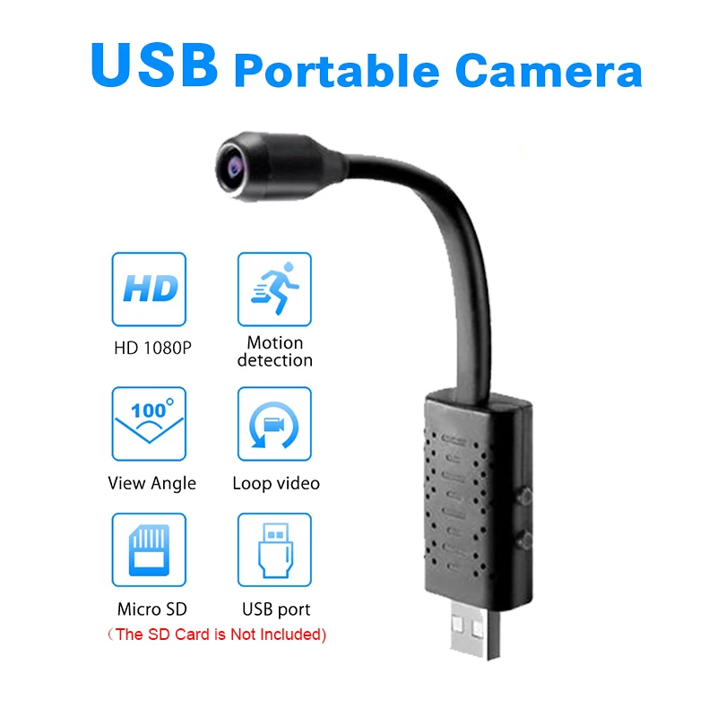 Мини камера U21 1080P HD умная USB s Обнаружение движения петля видео облако хранение 360