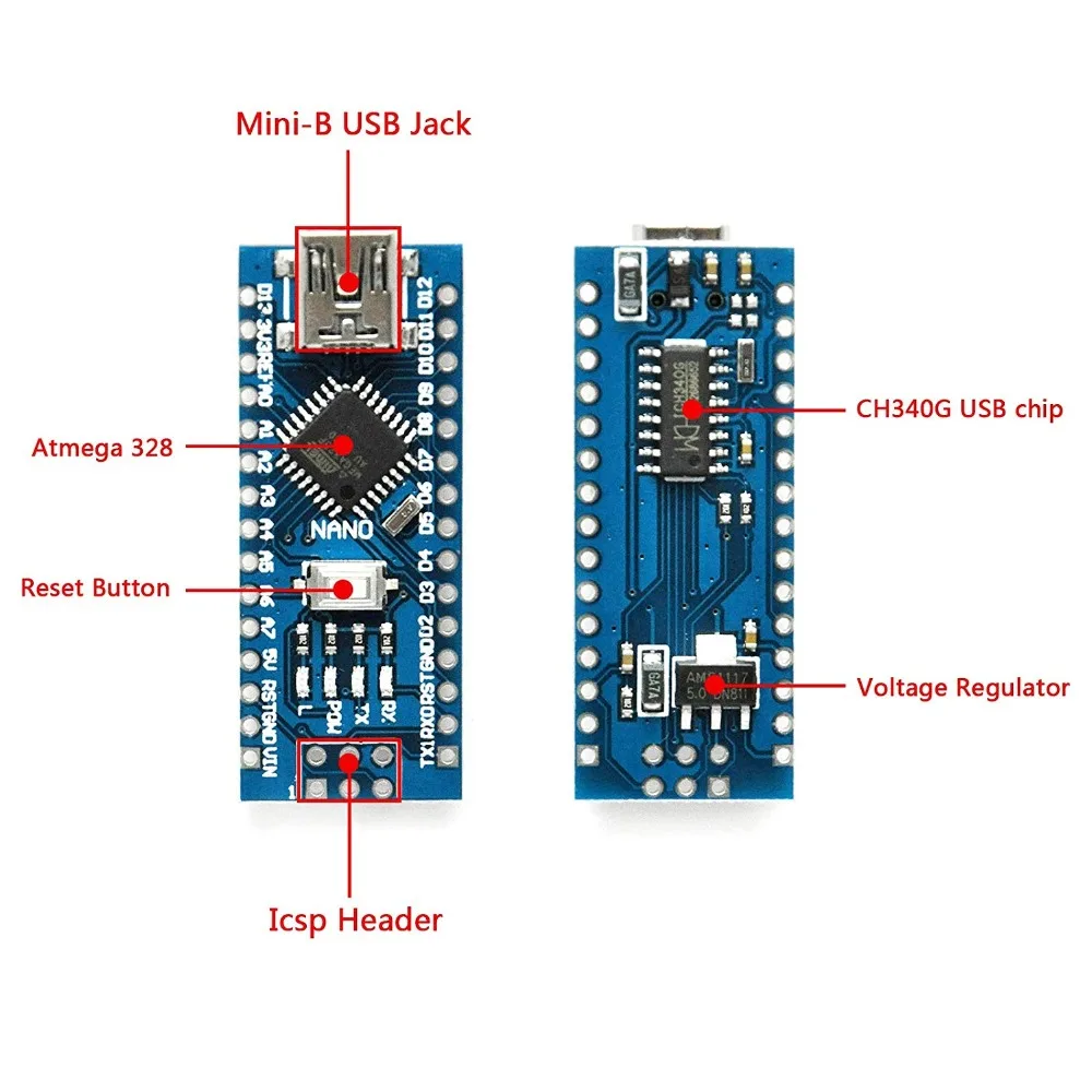 Плата микроконтроллера USB Nano V3.0 ATmega328 CH340G 5 в 16 м для Arduino (3 шт. упаковке) EK1620x3 -
